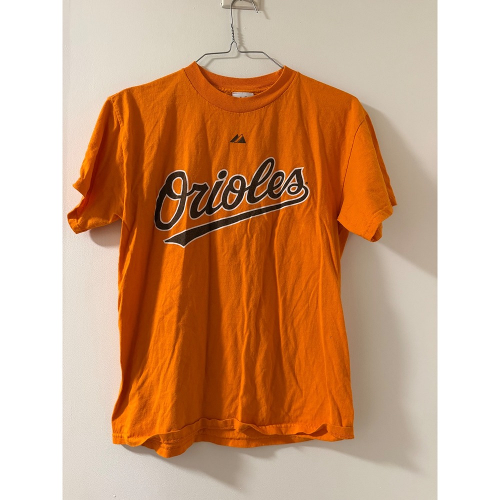 Majestic Orioles Graphic Tee Mens Medium Orange Good Brian Roberts MLB Shirt